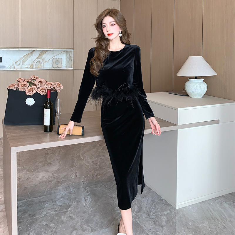 Women's Two-Piece High-Waist Split Long-Sleeve Set - Image 3