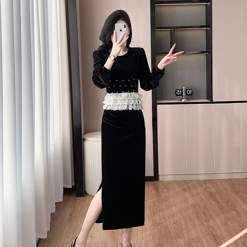 Velvet Dress Two-Piece Set 2026 Autumn Luxury Party Outfit for Women - Image 4
