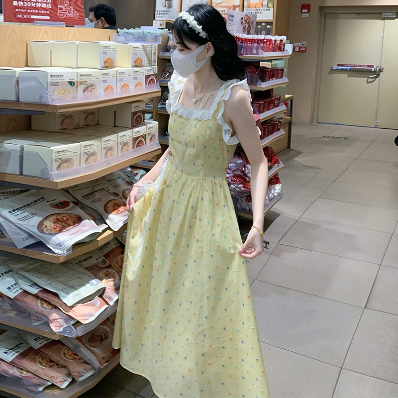 Yellow Flutter Sleeve Square Neck Floral Maxi Dress - Image 4