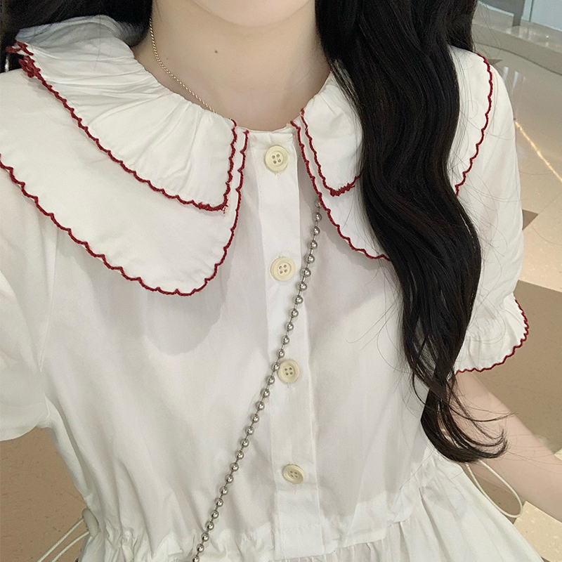 Sweet Doll Collar Puff Sleeve Dress Preppy Japanese Style First Love Dress