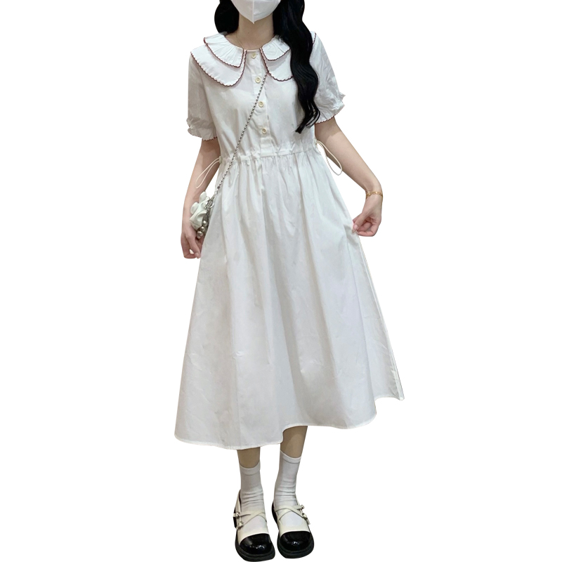 Sweet Doll Collar Puff Sleeve Dress Preppy Japanese Style First Love Dress - Image 3