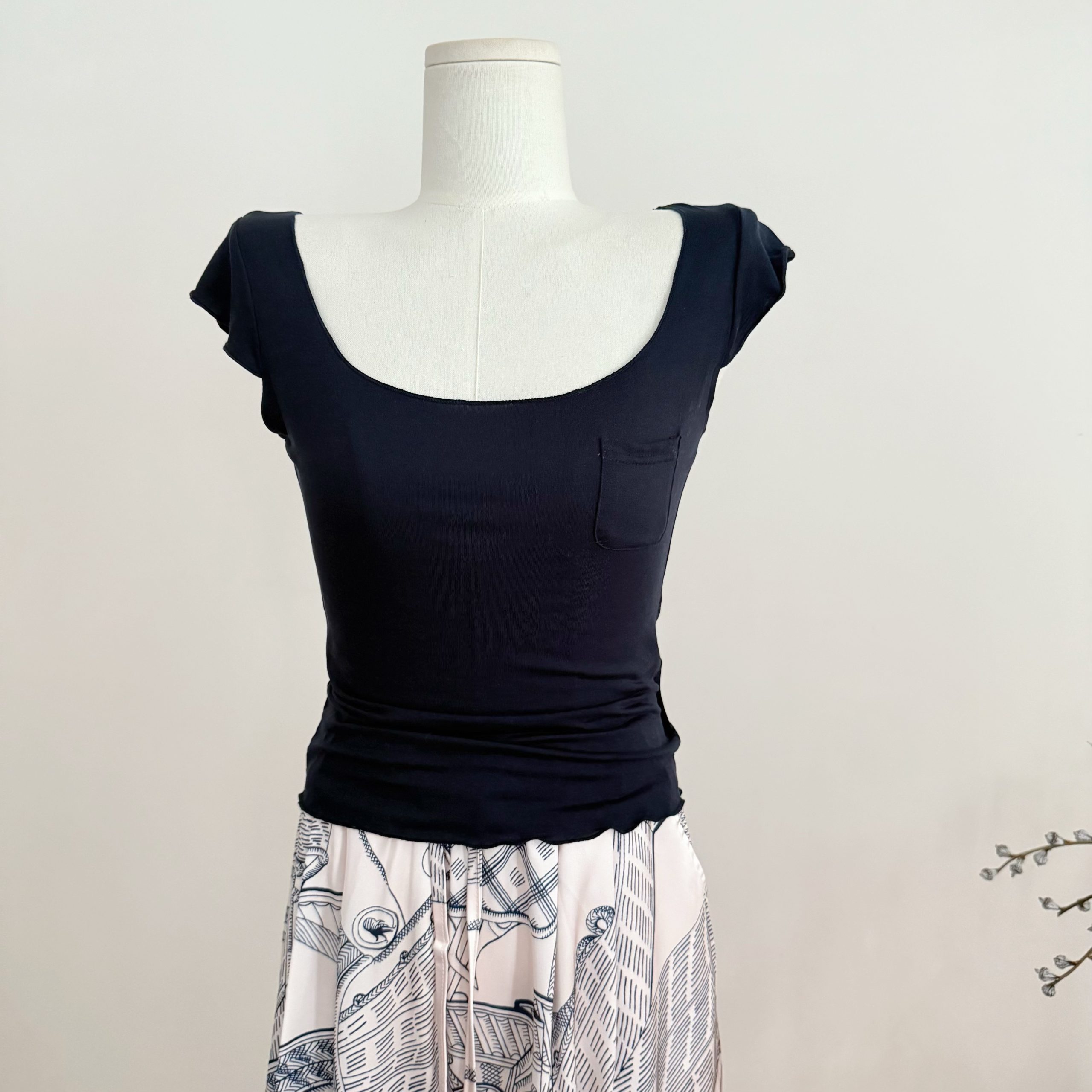 Square Neck Ruffle Sleeve Stretch T-Shirt for Women Summer 2026 - Image 3