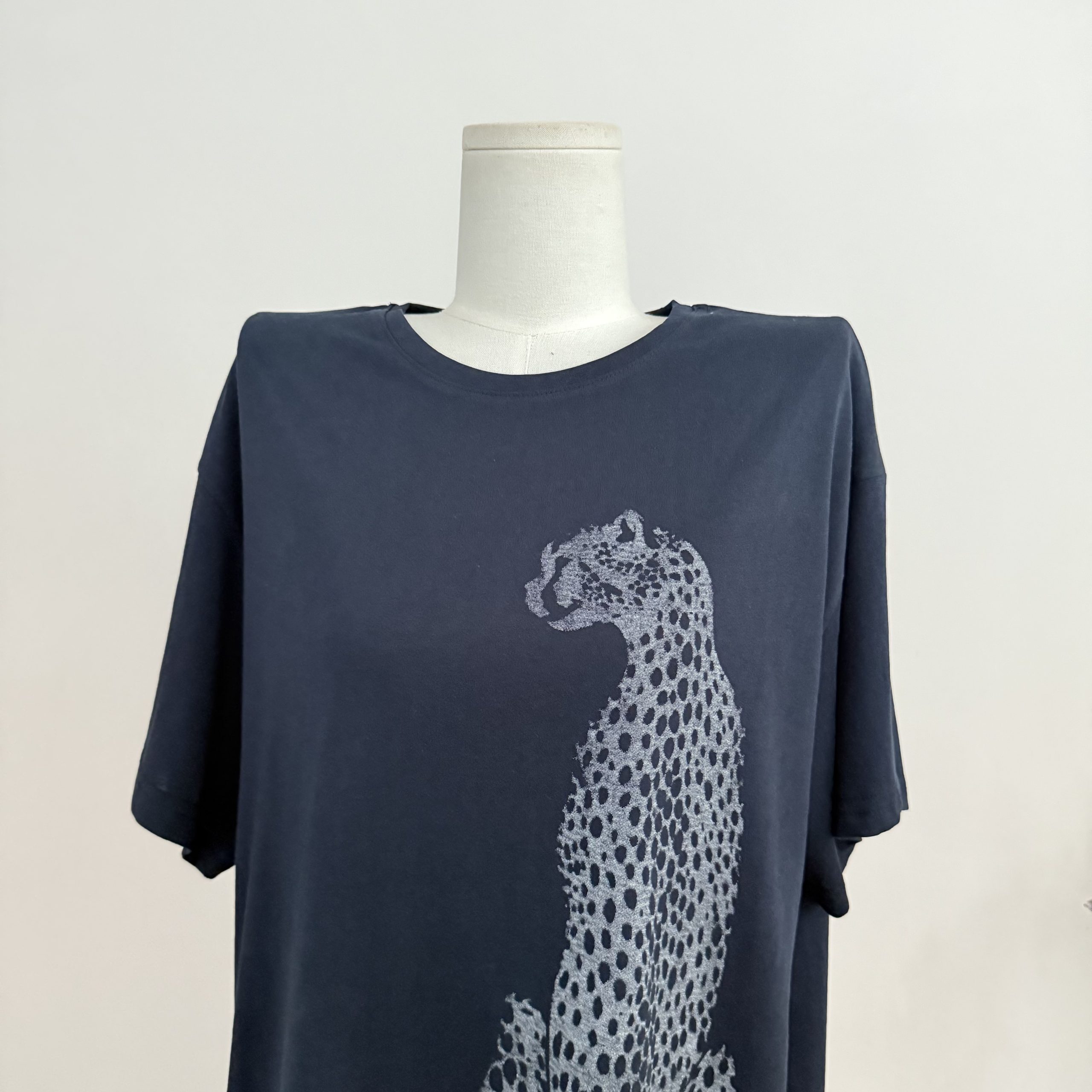 Laareetoo 70% Cotton Leopard Print Short Sleeve T-Shirt for Women Summer 2026 New Mid-Length Loose Slimming Top - Image 5