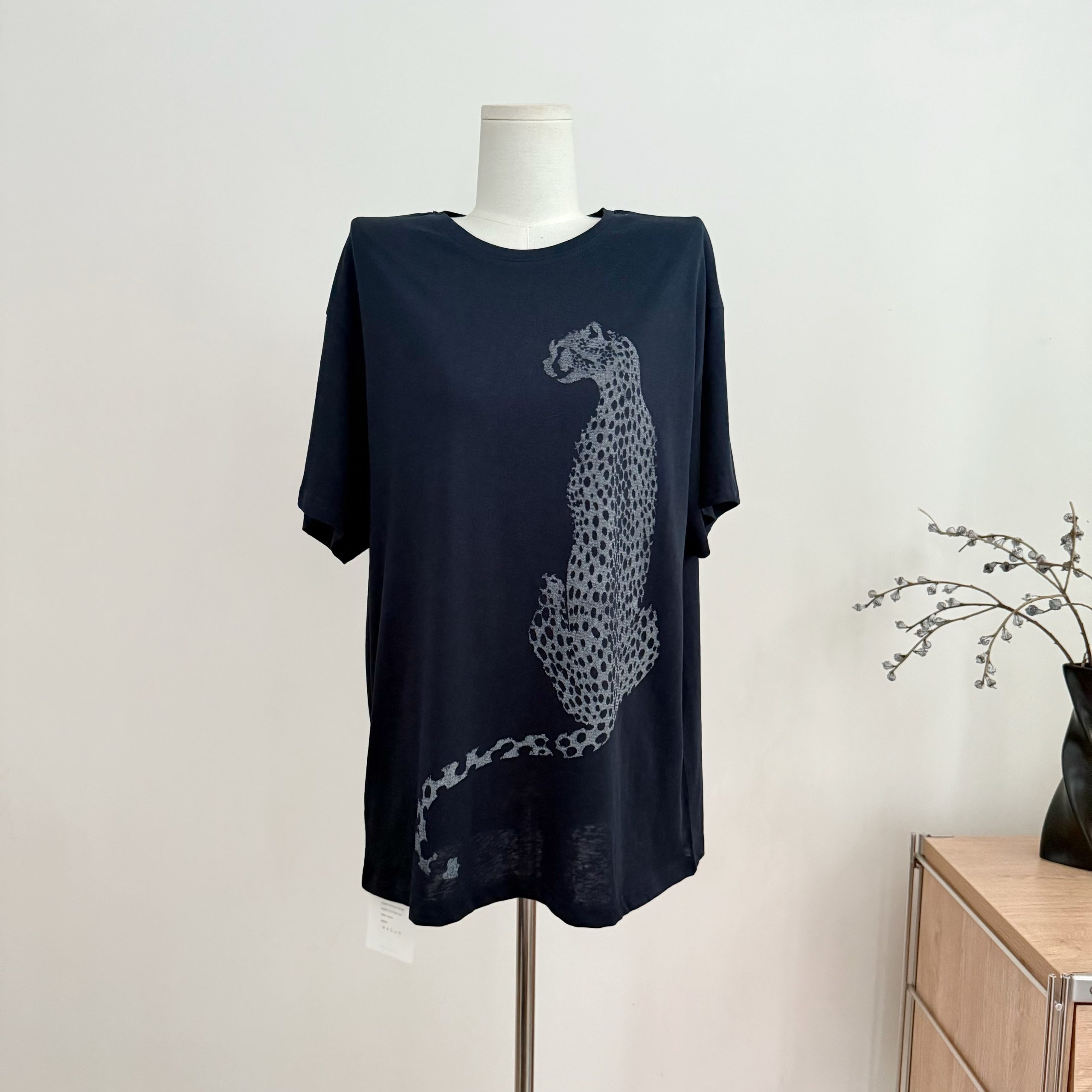 Laareetoo 70% Cotton Leopard Print Short Sleeve T-Shirt for Women Summer 2026 New Mid-Length Loose Slimming Top - Image 4