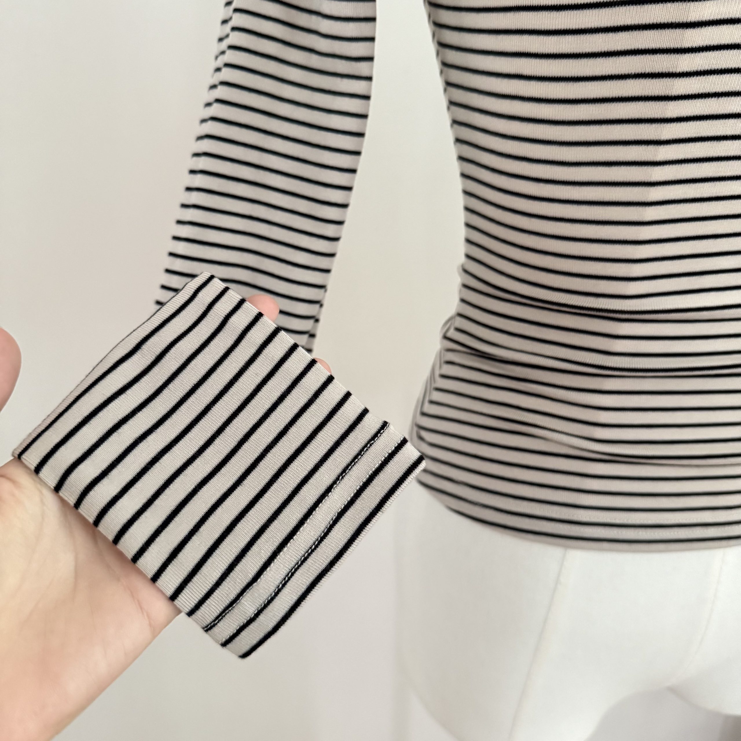 Women's Lyocell Tencel Striped Long Sleeve T-Shirt Early Autumn Casual Top - Image 5